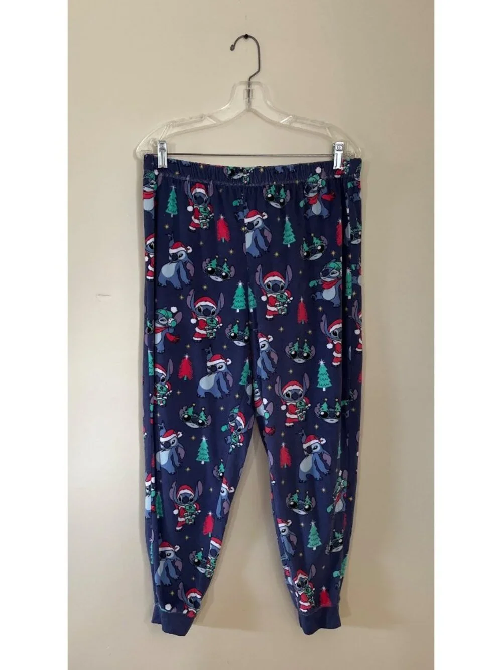 Disney Stitch Womens Large (12/14) Christmas Top And Pants Pajama Two Piece Set - Picture 4 of 8